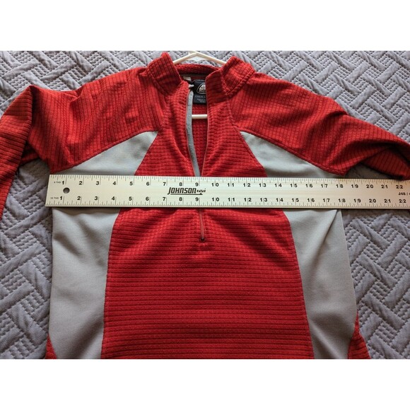 Nike ACG Sphere Waffle Texture Womens L Red Gray Half Zip Pullover Oregon Series - Picture 11 of 11